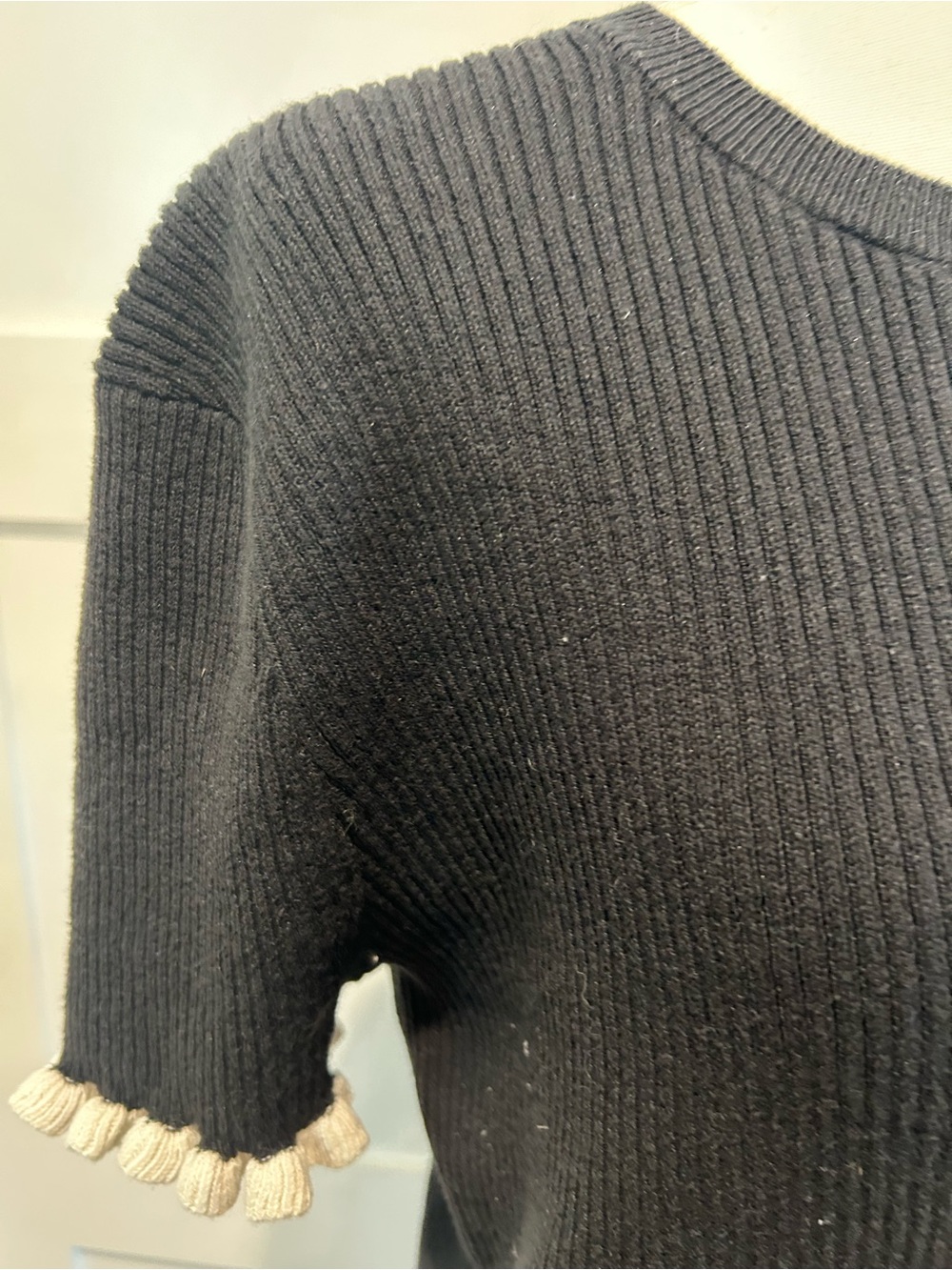 INDUSTRY Ribbed Knit Top with Ruffle Trim - Picture 4 of 9